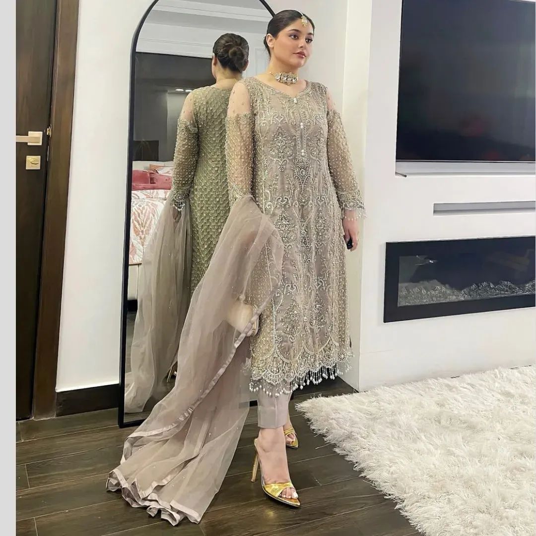 Cream Soft Net Embroidery Sequences Dimond Work Fancy Lass Salwar Suit | Jump Suits, Salwar suit, Casual Suits, Creative suits, Designer Suits, Palazzo Suits, Party Wear Suits, Patiala Suits, Straight Suits