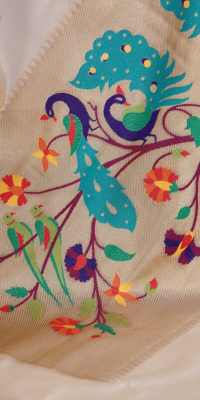 Cream Tissue Paithani With Zari Work Saree | Sarees, Bollywood Sarees, Creative Sarees, Designer Sarees, Embroidered Sarees, Ethnic Saree, Modern Digital sarees, Party Wear Sarees