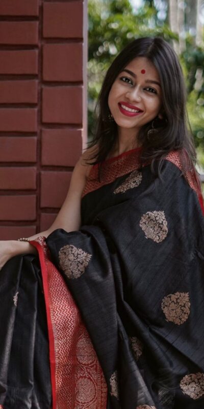 Dazzling Black Lichi Silk Jacquard Work Saree | Sarees, Bollywood Sarees, Creative Sarees, Designer Sarees, Embroidered Sarees, Ethnic Saree, Modern Digital sarees, Party Wear Sarees