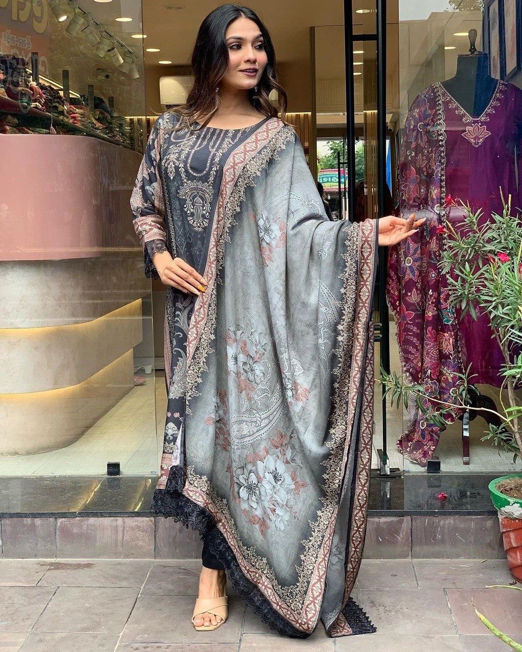 Elegant Black Maslin Digital Prints Salwar Suit | Jump Suits, Salwar suit, Casual Suits, Creative suits, Designer Suits, Palazzo Suits, Party Wear Suits, Patiala Suits, Straight Suits