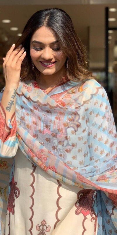 Elegant Off White Maslin Digital Prints Salwar Suit | Jump Suits, Salwar suit, Casual Suits, Creative suits, Designer Suits, Palazzo Suits, Party Wear Suits, Patiala Suits, Straight Suits