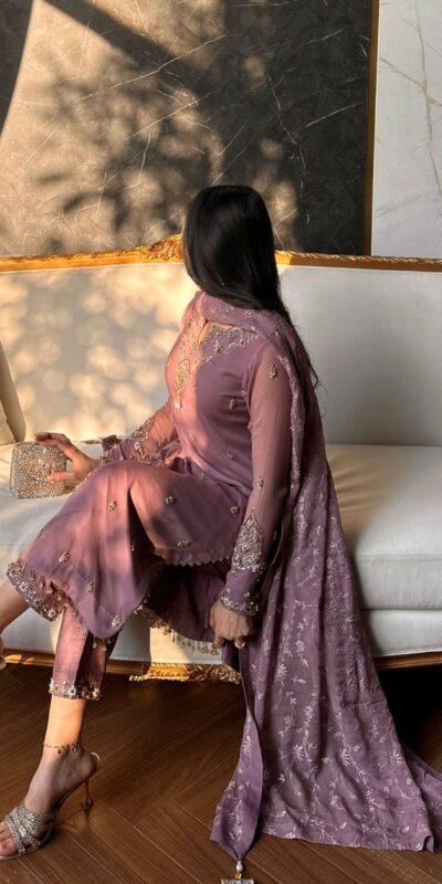Elegant Onion Georgette Embroider Work Salwar Suit | Jump Suits, Salwar suit, Casual Suits, Creative suits, Designer Suits, Palazzo Suits, Party Wear Suits, Patiala Suits, Straight Suits