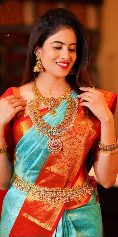 Firozi Lichi Silk Jacquard All Over Saree | Sarees, Bollywood Sarees, Creative Sarees, Designer Sarees, Embroidered Sarees, Ethnic Saree, Modern Digital sarees, Party Wear Sarees