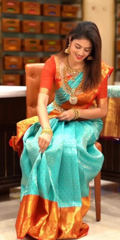 Firozi Lichi Silk Jacquard All Over Saree | Sarees, Bollywood Sarees, Creative Sarees, Designer Sarees, Embroidered Sarees, Ethnic Saree, Modern Digital sarees, Party Wear Sarees