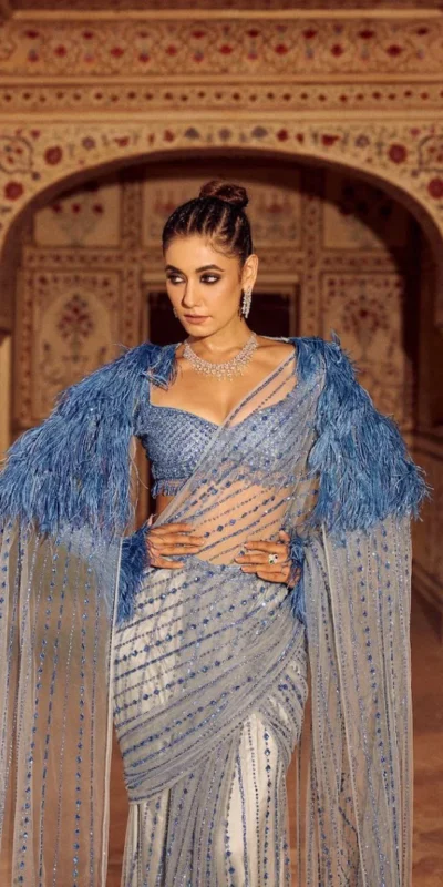 Firozi Mono Net Sequins Saree | Sarees, Bollywood Sarees, Creative Sarees, Designer Sarees, Embroidered Sarees, Ethnic Saree, Modern Digital sarees, Party Wear Sarees