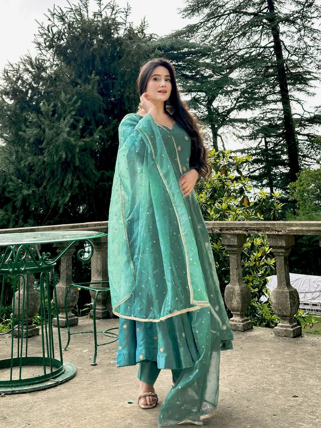 Firozi Simmar Silk Embroidery Work Anarkali Suit | Anarkali Suits, Bollywood Anarkali, Creative-Anarkali, Designer Anarkali, Embroidered Anarkali, Party Wear Anarkali