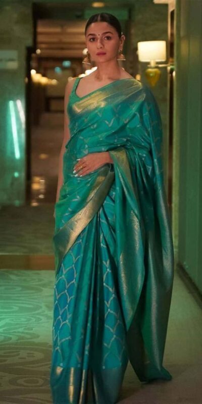 Firozi Soft Lichi Silk With Lace Border Saree | Sarees, Bollywood Sarees, Creative Sarees, Designer Sarees, Embroidered Sarees, Ethnic Saree, Modern Digital sarees, Party Wear Sarees