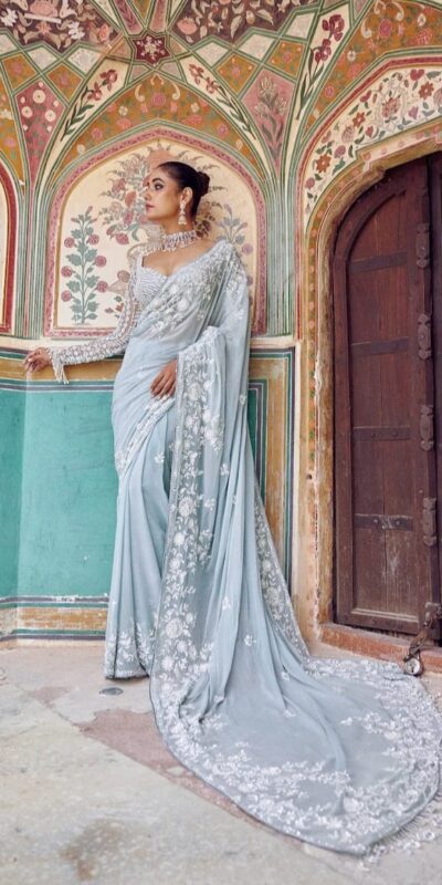 DF 3478 Sky Blue Faux Georgette Embroidery Work Saree . Perfect for Wedding, Party, Onam, Family ,Festive Deal ₹2049. Delivery 4-6 Working Days | Sarees, Bollywood Sarees, Creative Sarees, Designer Sarees, Embroidered Sarees, Ethnic Saree, Modern Digital sarees, Party Wear Sarees