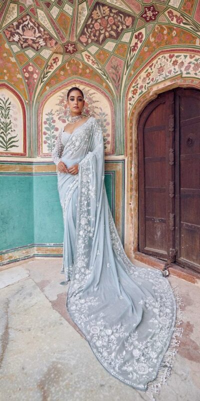 DF 3478 Sky Blue Faux Georgette Embroidery Work Saree . Perfect for Wedding, Party, Onam, Family ,Festive Deal ₹2049. Delivery 4-6 Working Days | Sarees, Bollywood Sarees, Creative Sarees, Designer Sarees, Embroidered Sarees, Ethnic Saree, Modern Digital sarees, Party Wear Sarees