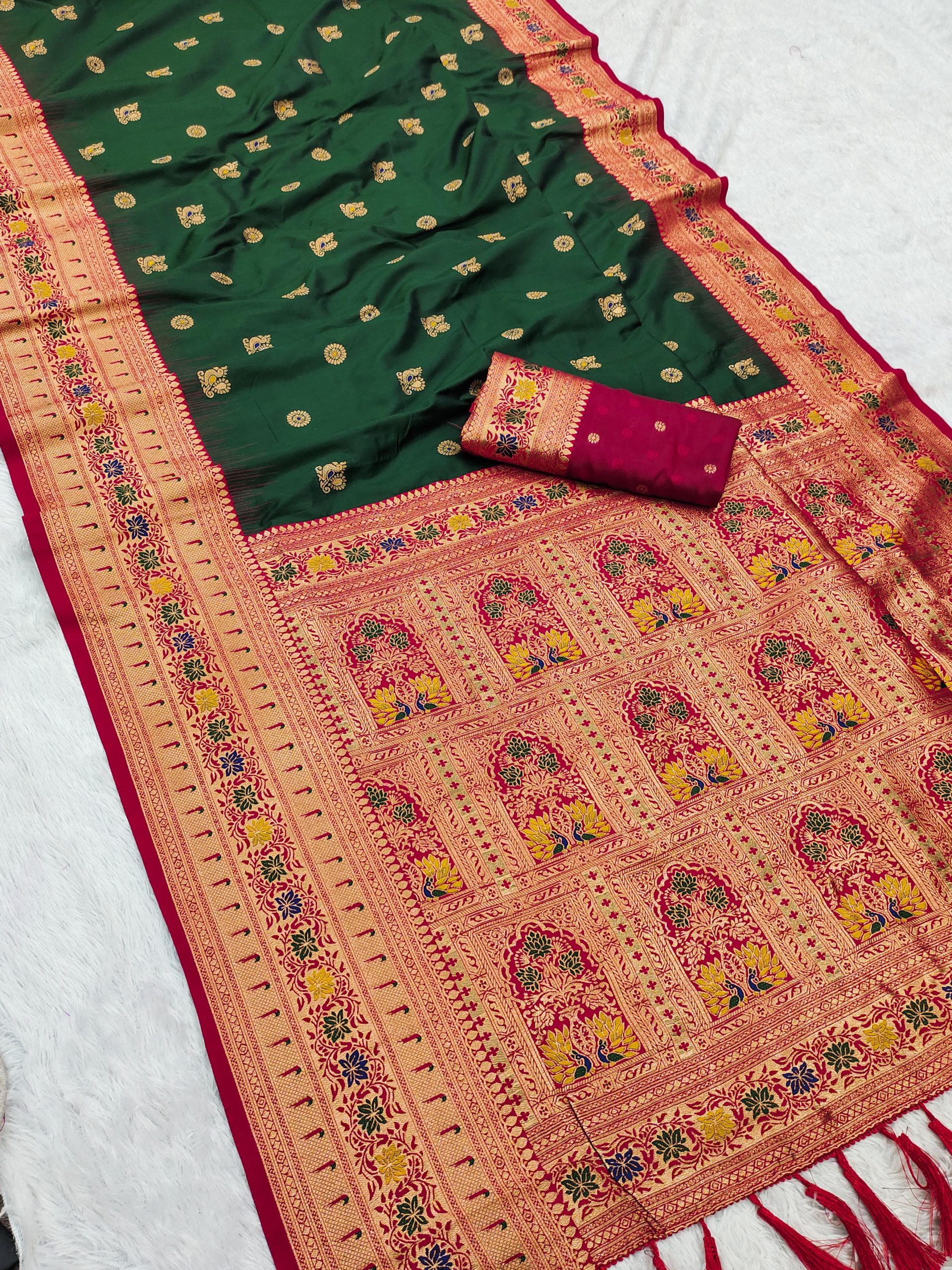 Green Banarasi Silk Zari Work Saree | Sarees, Bollywood Sarees, Creative Sarees, Designer Sarees, Embroidered Sarees, Ethnic Saree, Modern Digital sarees, Party Wear Sarees