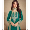 Green Chinon Multi Embroidery Work Salwar Suit | Jump Suits, Tops & Bottoms, Track Suits, Salwar suit, Casual Suits, Creative suits, Designer Suits, Palazzo Suits, Party Wear Suits, Patiala Suits, Straight Suits, Trendy Wear