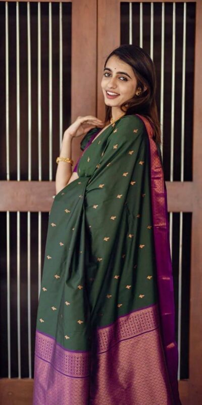 Green Lichi Silk Lace Work Border Saree | Sarees, Bollywood Sarees, Creative Sarees, Designer Sarees, Embroidered Sarees, Ethnic Saree, Modern Digital sarees, Party Wear Sarees