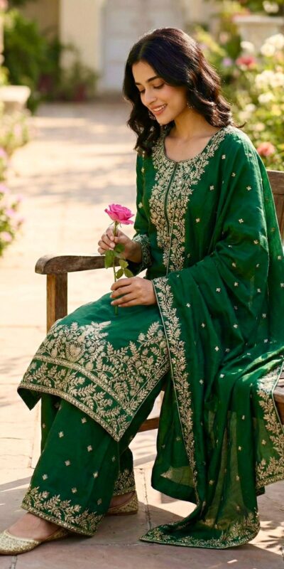 Green Organza Silk With Sequence Work Salwar Suit | Jump Suits, Salwar suit, Casual Suits, Creative suits, Designer Suits, Palazzo Suits, Party Wear Suits, Patiala Suits, Straight Suits