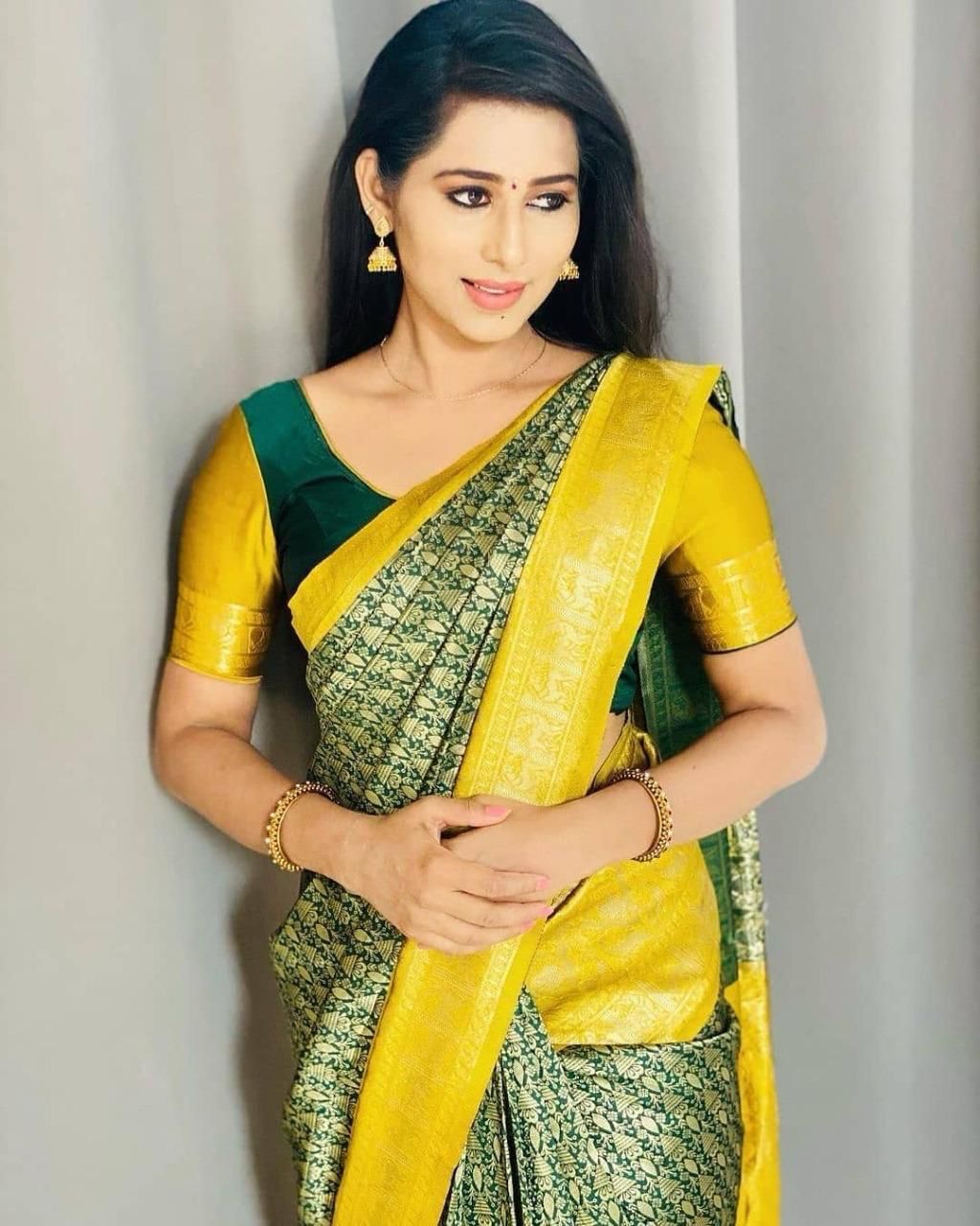 Green Silk Jacquard Work On All Over Saree | Sarees, Bollywood Sarees, Creative Sarees, Designer Sarees, Embroidered Sarees, Ethnic Saree, Modern Digital sarees, Party Wear Sarees