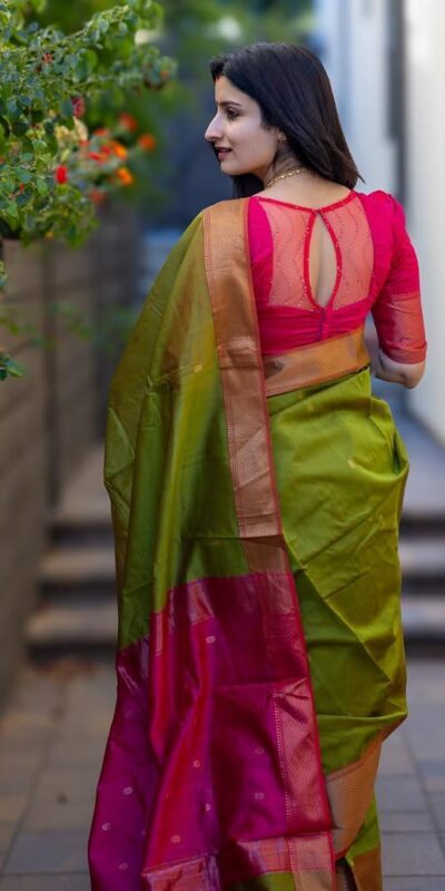Green Soft Lichi Silk Jacquard Saree | Sarees, Bollywood Sarees, Creative Sarees, Designer Sarees, Embroidered Sarees, Ethnic Saree, Modern Digital sarees, Party Wear Sarees