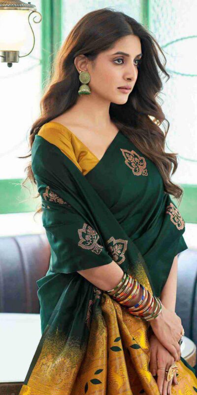 Green Soft Lichi Silk Lace Border Work Saree | Sarees, Bollywood Sarees, Creative Sarees, Designer Sarees, Embroidered Sarees, Ethnic Saree, Modern Digital sarees, Party Wear Sarees