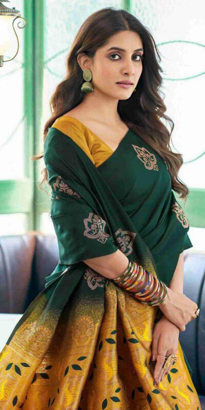 Green Soft Lichi Silk Lace Border Work Saree | Sarees, Bollywood Sarees, Creative Sarees, Designer Sarees, Embroidered Sarees, Ethnic Saree, Modern Digital sarees, Party Wear Sarees