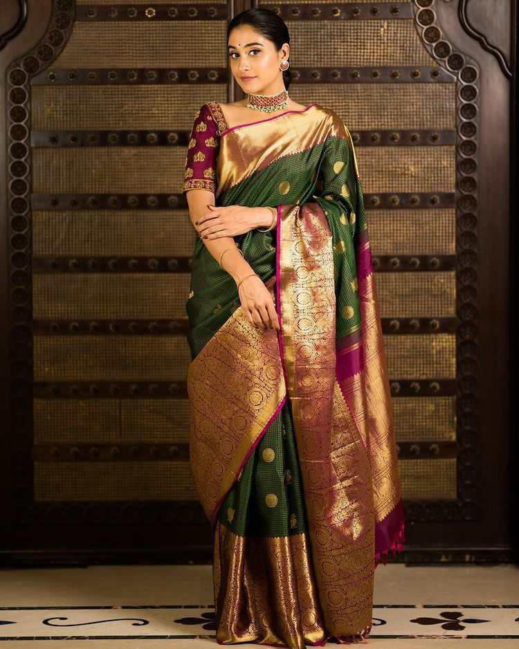 Green Soft Lichi Silk On All Over Border Saree | Sarees, Bollywood Sarees, Creative Sarees, Designer Sarees, Embroidered Sarees, Ethnic Saree, Modern Digital sarees, Party Wear Sarees
