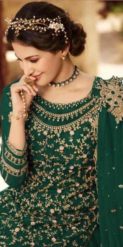 Green Soft Net With Embroidery Work Salwar Suit | Jump Suits, Salwar suit, Casual Suits, Creative suits, Designer Suits, Palazzo Suits, Party Wear Suits, Patiala Suits, Straight Suits