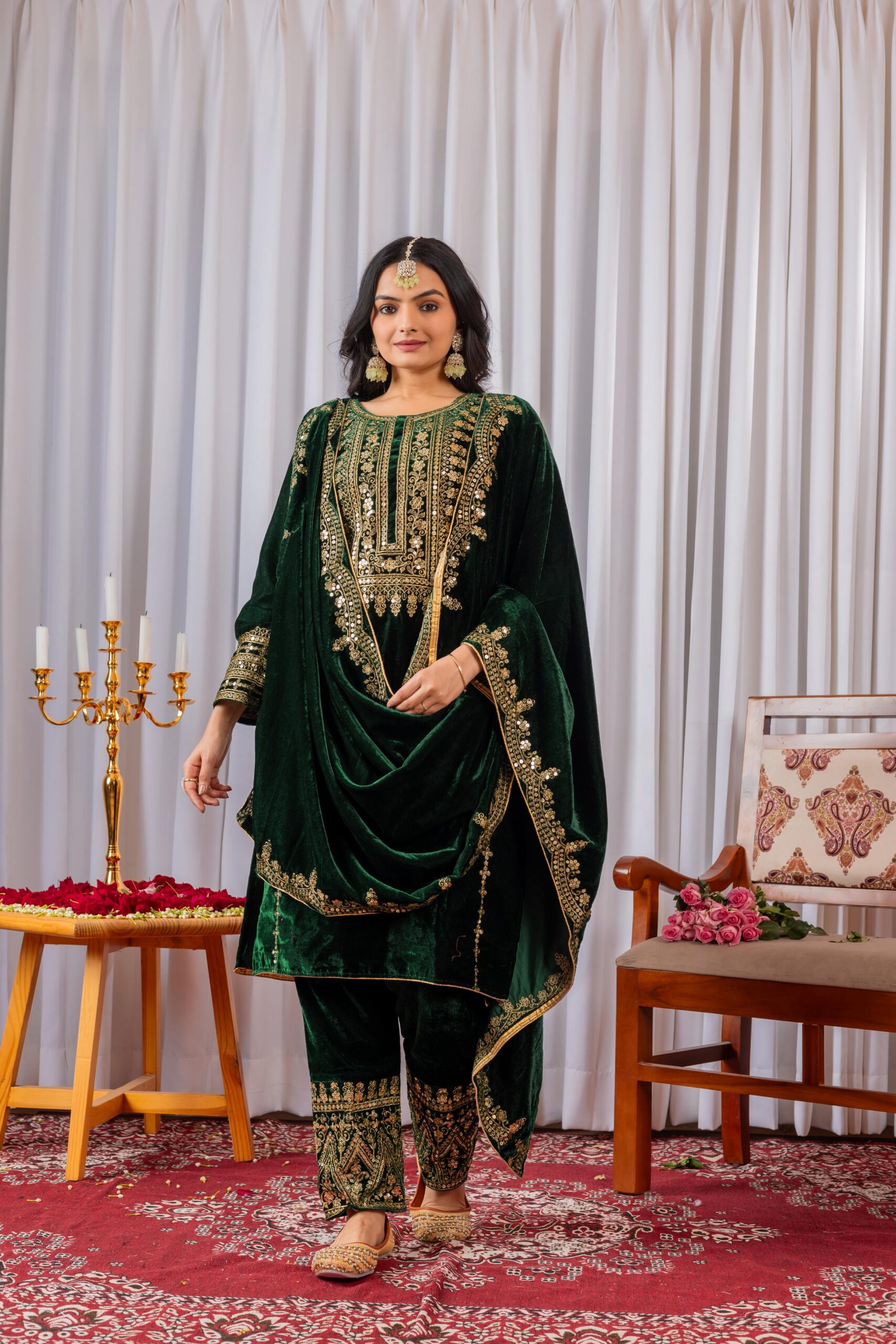 Green Velvet Sequence 5 mm Work Salwar Suit | Jump Suits, Salwar suit, Casual Suits, Creative suits, Designer Suits, Palazzo Suits, Party Wear Suits, Patiala Suits, Straight Suits
