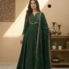 Green Vichitra Silk Sequence Work Gown | Gowns, Bollywood Gowns, Creative Gowns, Designer Gowns, Embroidered Gowns, Party Wear Gowns