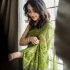 Green Viscose Satin Sequin Embroidery Work Saree | Sarees, Bollywood Sarees, Creative Sarees, Designer Sarees, Embroidered Sarees, Ethnic Saree, Modern Digital sarees, Party Wear Sarees