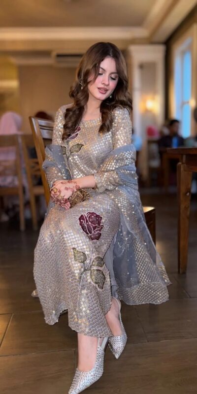 Grey Faux Georgette With Sequins Work Salwar Suit | Jump Suits, Salwar suit, Casual Suits, Creative suits, Designer Suits, Palazzo Suits, Party Wear Suits, Patiala Suits, Straight Suits