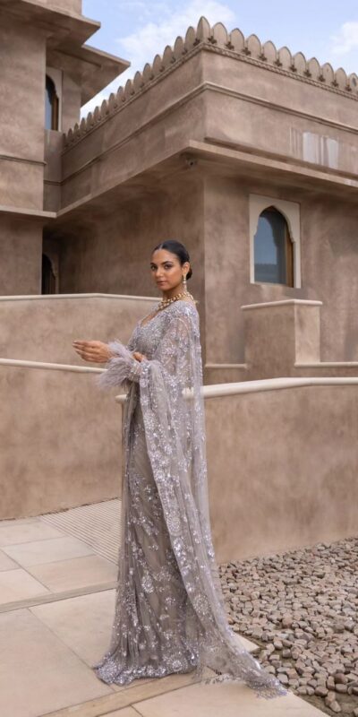 Grey Mono Net Sequins Embroidery Saree | Sarees, Bollywood Sarees, Creative Sarees, Designer Sarees, Embroidered Sarees, Ethnic Saree, Modern Digital sarees, Party Wear Sarees