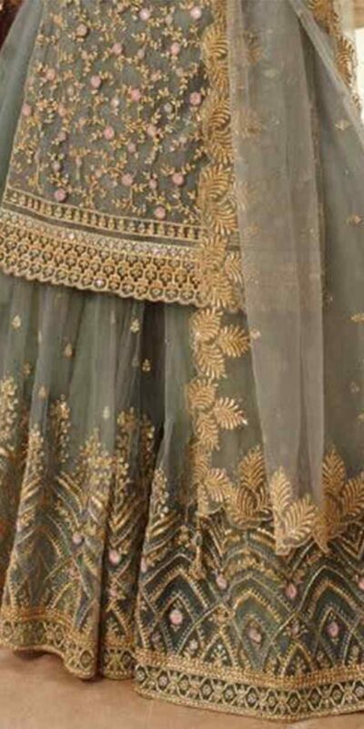 Grey Soft Net With Embroidery Work Salwar Suit | Jump Suits, Salwar suit, Casual Suits, Creative suits, Designer Suits, Palazzo Suits, Party Wear Suits, Patiala Suits, Straight Suits