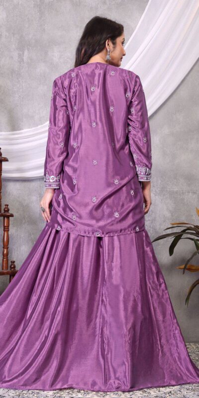 Lavender Chinon Silk Embroider Lehenga Choli | Lehenga, Bollywood Lehenga, Creative Lehenga, Designer Lehenga, Embroidered Lehenga, Party Wear Lehenga