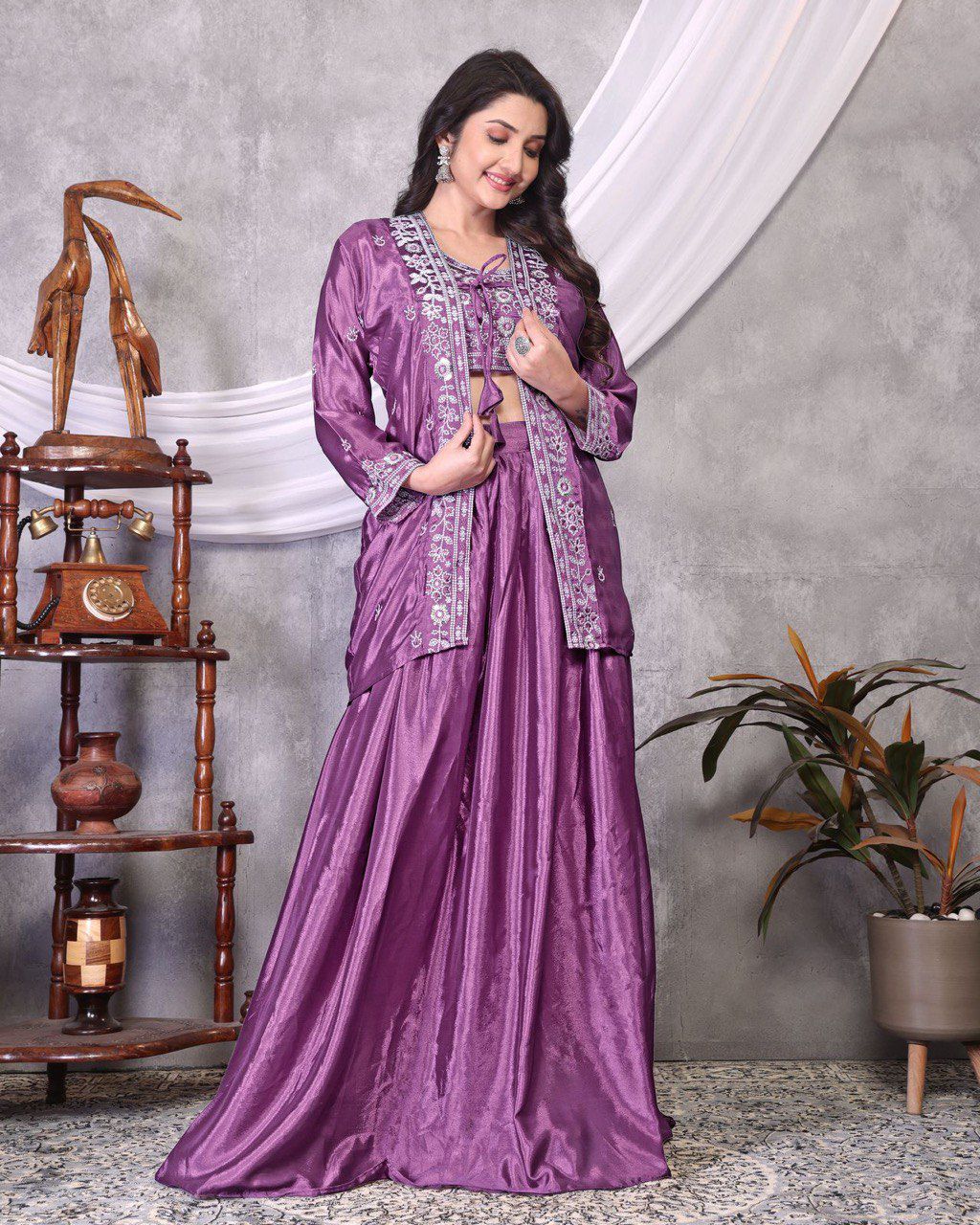Lavender Chinon Silk Embroider Lehenga Choli | Lehenga, Bollywood Lehenga, Creative Lehenga, Designer Lehenga, Embroidered Lehenga, Party Wear Lehenga