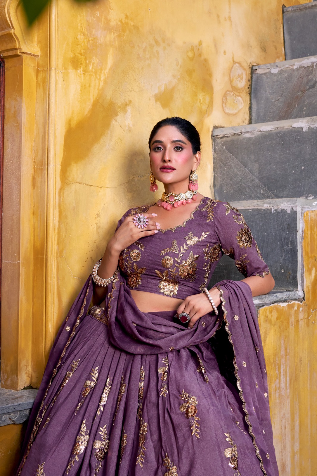 Lavender Chocolate Crush Embroidery Work Lehenga Choli | Lehenga, Bollywood Lehenga, Creative Lehenga, Designer Lehenga, Embroidered Lehenga, Party Wear Lehenga