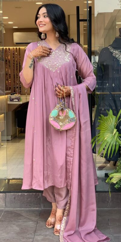 Lavender Cotton Silk Mirror Work Salwar Suit | Jump Suits, Salwar suit, Casual Suits, Creative suits, Designer Suits, Palazzo Suits, Party Wear Suits, Patiala Suits, Straight Suits