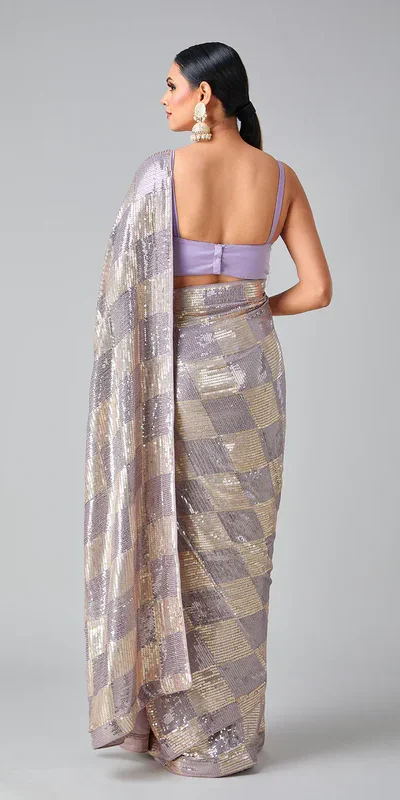 Lavender Georgette Sequins Work Saree | Sarees, Bollywood Sarees, Creative Sarees, Designer Sarees, Embroidered Sarees, Ethnic Saree, Modern Digital sarees, Party Wear Sarees