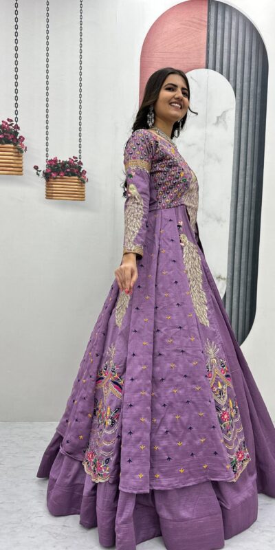 Lavender Vichitra Sequence Work Lehenga Choli | Lehenga, Bollywood Lehenga, Creative Lehenga, Designer Lehenga, Embroidered Lehenga, Party Wear Lehenga