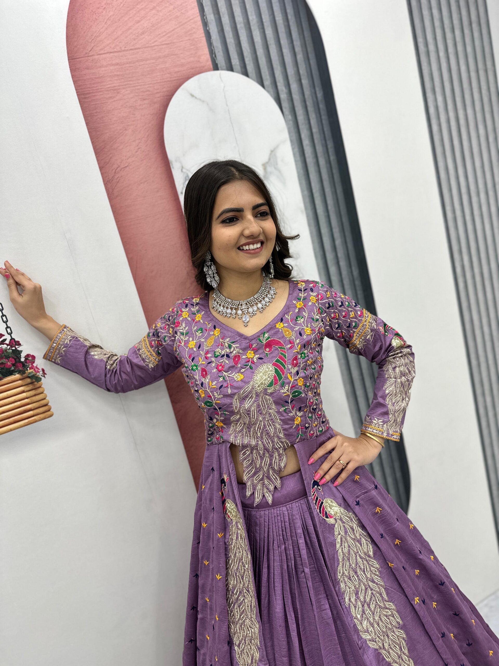Lavender Vichitra Sequence Work Lehenga Choli | Lehenga, Bollywood Lehenga, Creative Lehenga, Designer Lehenga, Embroidered Lehenga, Party Wear Lehenga