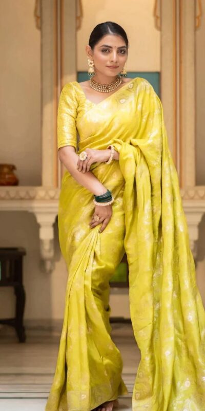 Lemon Yellow Soft Litchi Silk All Over Weaving Saree | Sarees, Bollywood Sarees, Creative Sarees, Designer Sarees, Embroidered Sarees, Ethnic Saree, Modern Digital sarees, Party Wear Sarees