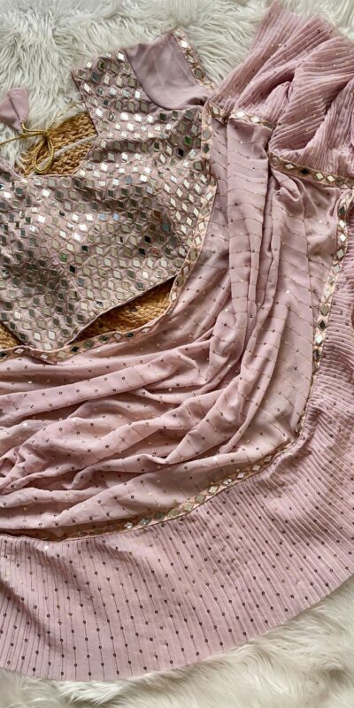 Light Peach Faux Georgette Sequence Saree | Sarees, Bollywood Sarees, Creative Sarees, Designer Sarees, Embroidered Sarees, Ethnic Saree, Modern Digital sarees, Party Wear Sarees