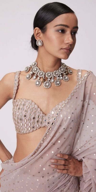 Light Peach Faux Georgette Sequence Saree | Sarees, Bollywood Sarees, Creative Sarees, Designer Sarees, Embroidered Sarees, Ethnic Saree, Modern Digital sarees, Party Wear Sarees