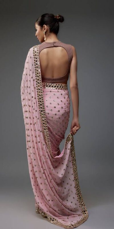 Light Pink Faux Georgette Mirror Sequins Work Saree | Sarees, Bollywood Sarees, Creative Sarees, Designer Sarees, Embroidered Sarees, Ethnic Saree, Modern Digital sarees, Party Wear Sarees