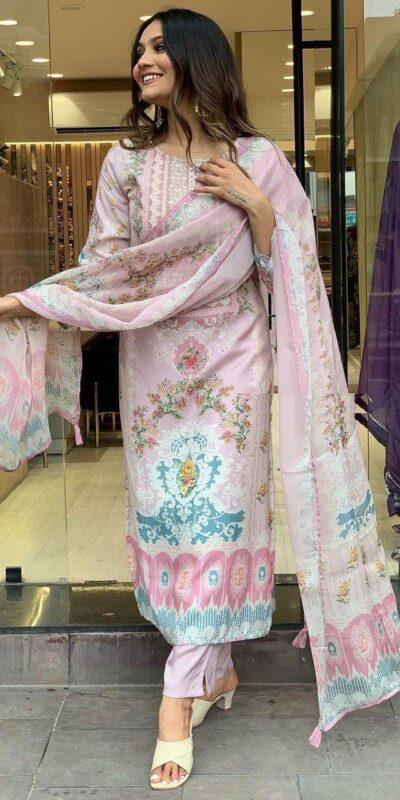 Light Pink Maslin Digital Printed Salwar Suit | Jump Suits, Salwar suit, Casual Suits, Creative suits, Designer Suits, Palazzo Suits, Party Wear Suits, Patiala Suits, Straight Suits
