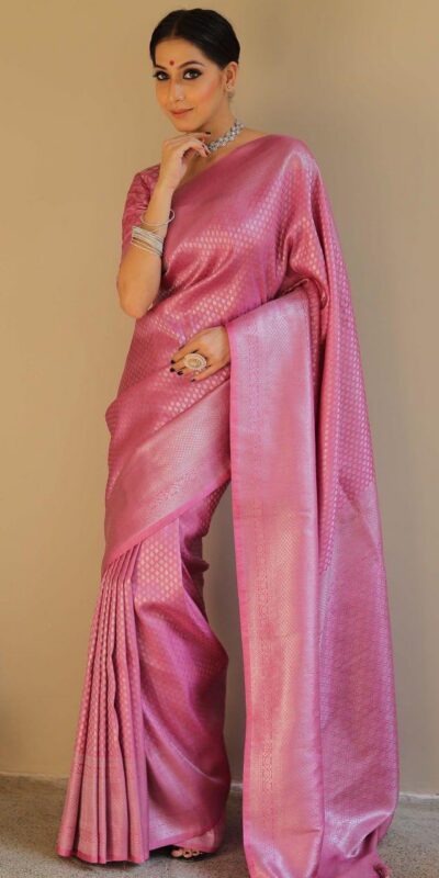 Light Pink Soft Silk Jacquard Saree | Sarees, Bollywood Sarees, Creative Sarees, Designer Sarees, Embroidered Sarees, Ethnic Saree, Modern Digital sarees, Party Wear Sarees
