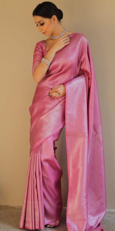 Light Pink Soft Silk Jacquard Saree | Sarees, Bollywood Sarees, Creative Sarees, Designer Sarees, Embroidered Sarees, Ethnic Saree, Modern Digital sarees, Party Wear Sarees