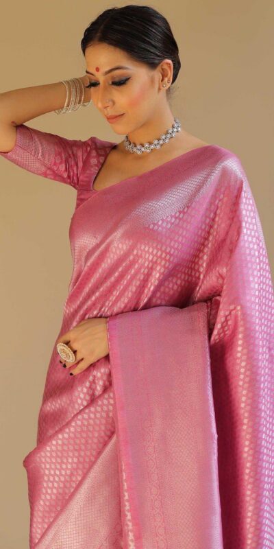 Light Pink Soft Silk Jacquard Saree | Sarees, Bollywood Sarees, Creative Sarees, Designer Sarees, Embroidered Sarees, Ethnic Saree, Modern Digital sarees, Party Wear Sarees