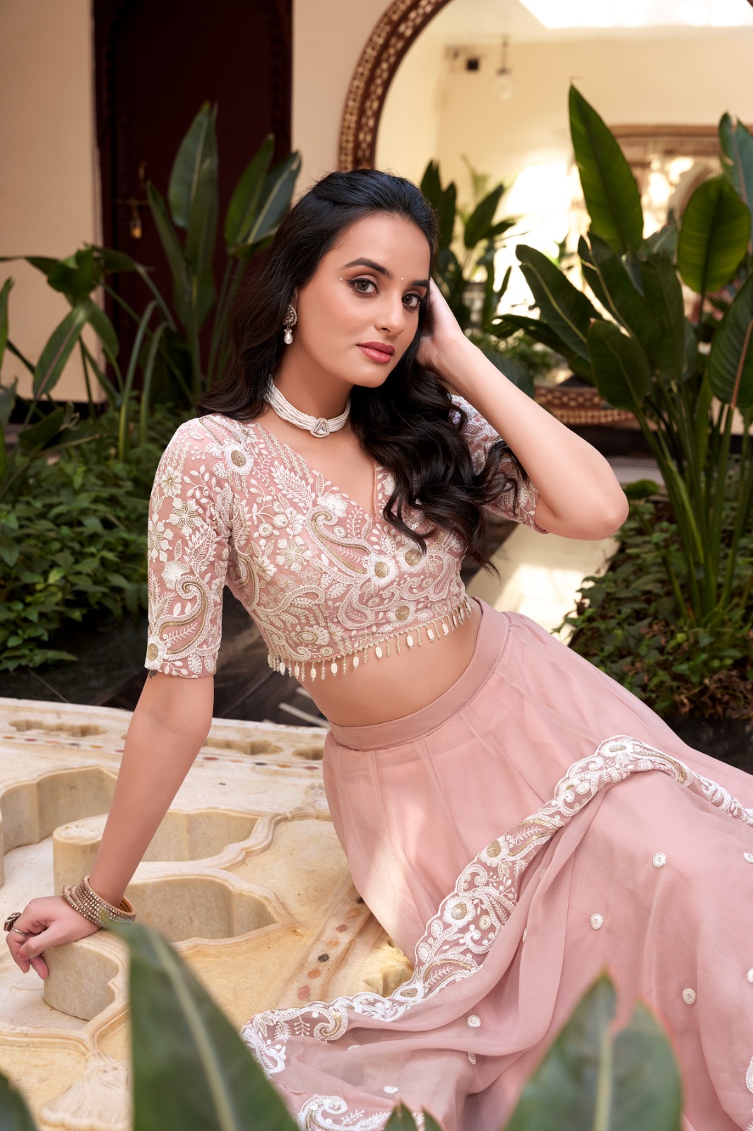 Light Pink Weone Silk Sequins Work Lehenga Choli | Lehenga, Bollywood Lehenga, Creative Lehenga, Designer Lehenga, Embroidered Lehenga, Party Wear Lehenga