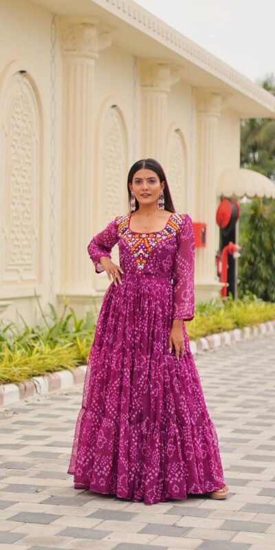 Ram 119 Pink Faux Georgette Gown with Mirror Work. Wedding, Party, Festive, Events Special Price ₹1899. Delivery 4-6 Working Days. Shop now. | Gowns, Bollywood Gowns, Creative Gowns, Designer Gowns, Embroidered Gowns, Party Wear Gowns