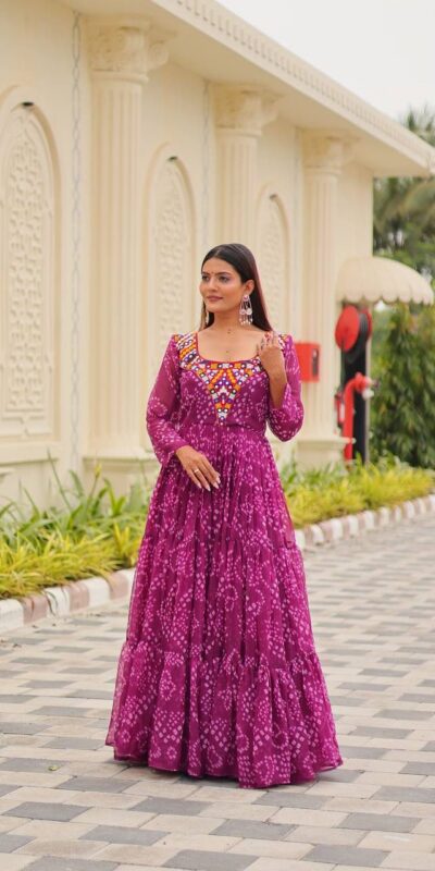 Ram 119 Pink Faux Georgette Gown with Mirror Work. Wedding, Party, Festive, Events Special Price ₹1899. Delivery 4-6 Working Days. Shop now. | Gowns, Bollywood Gowns, Creative Gowns, Designer Gowns, Embroidered Gowns, Party Wear Gowns