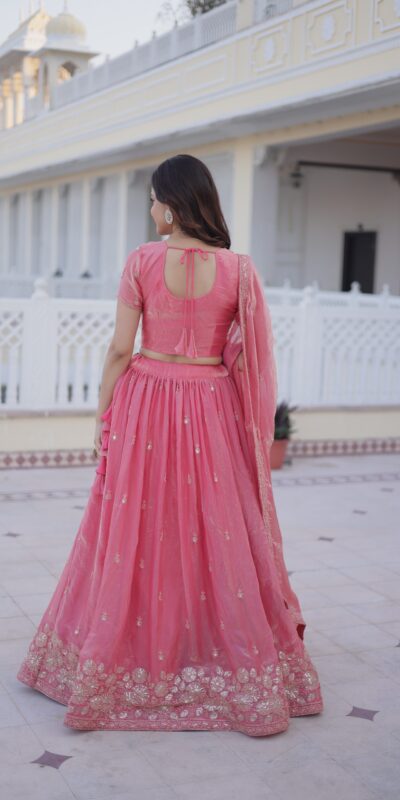 Majestic Gajri Fendi Silk Embroider Work Lehenga Choli | Lehenga, Bollywood Lehenga, Creative Lehenga, Designer Lehenga, Embroidered Lehenga, Party Wear Lehenga