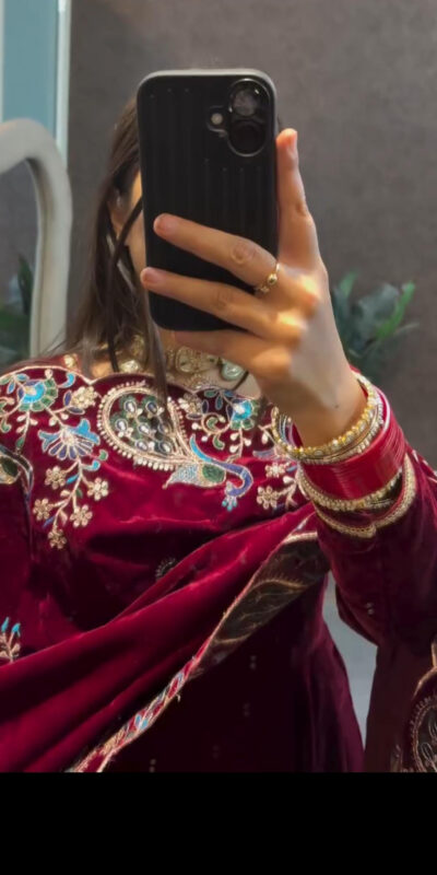 Maroon 9000 Velvet Embroidery Lace Work Salwar Suit | Jump Suits, Salwar suit, Casual Suits, Creative suits, Designer Suits, Palazzo Suits, Party Wear Suits, Patiala Suits, Straight Suits