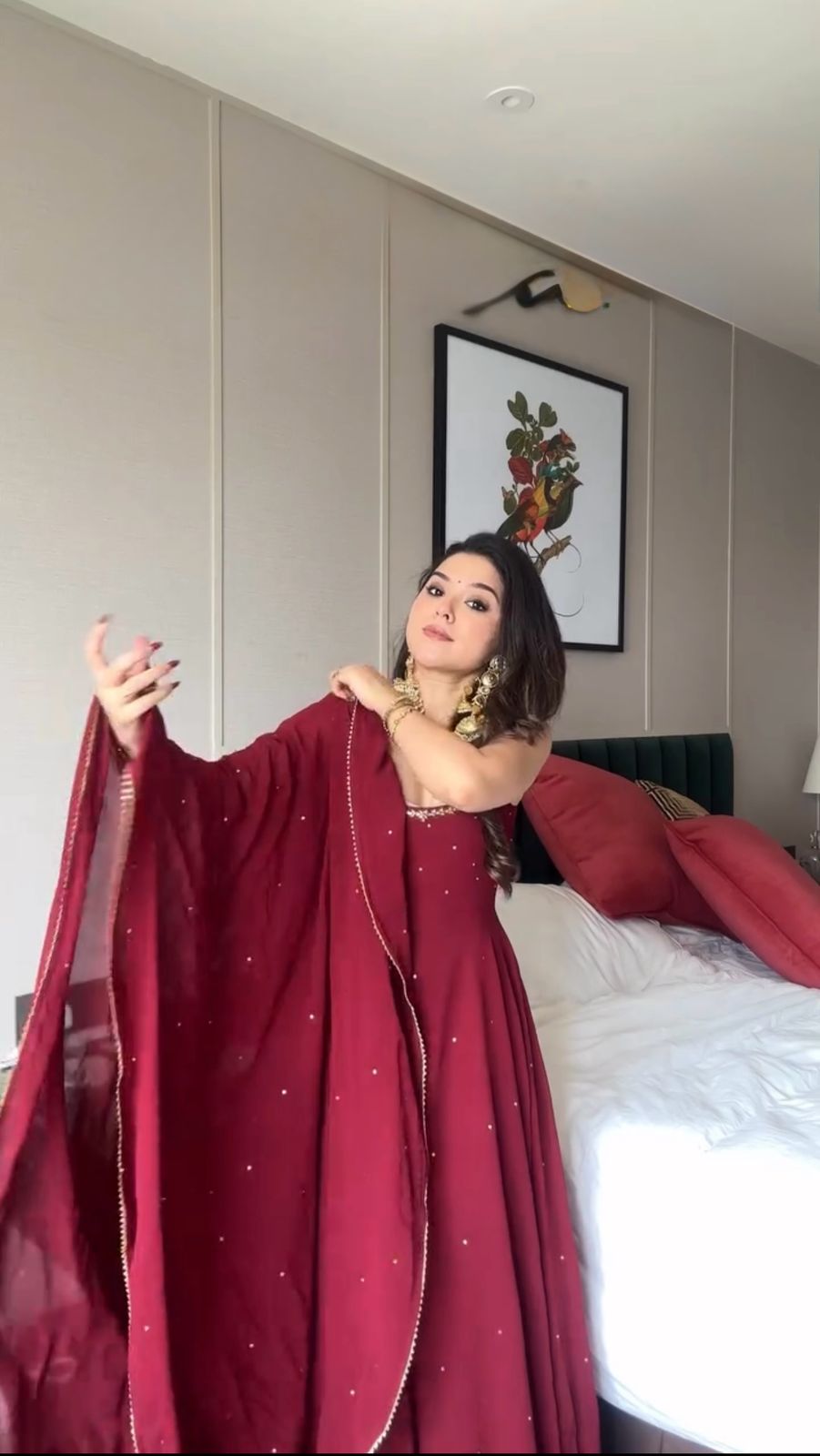 Maroon Foix Georgette Thread Real Mirror Diamond Salwar Suit | Jump Suits, Salwar suit, Casual Suits, Creative suits, Designer Suits, Palazzo Suits, Party Wear Suits, Patiala Suits, Straight Suits